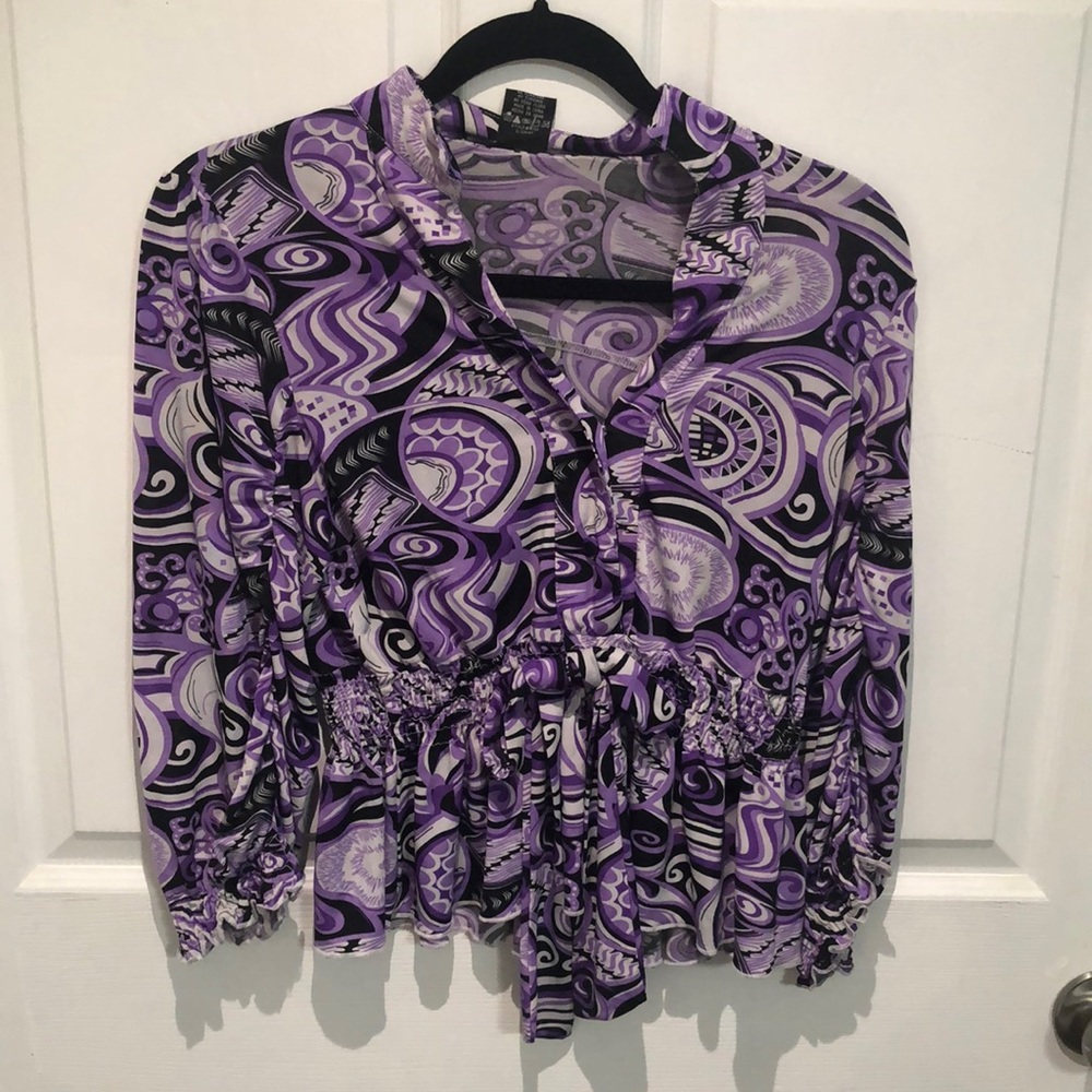 60’s ‘hippie’ patterned, tie up shirt